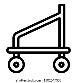 Scaffold base cart icon. Outline scaffold base cart vector icon for web design isolated on white background