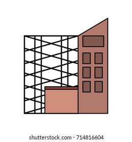 scaffold and building  vector illustration