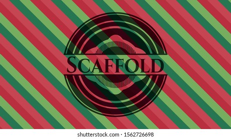 Scaffold christmas colors style emblem. Vector Illustration. Detailed.
