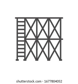 Scaffold icon in flat style.Vector illustration.	