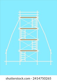 scaffold, isolated, background, construction, white