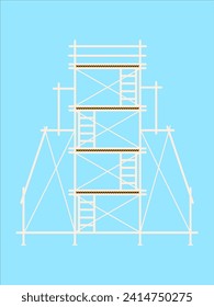 scaffold, isolated, background, construction, white