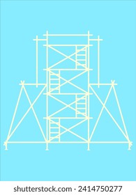 scaffold, isolated, background, construction, white