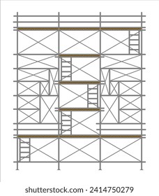 scaffold, isolated, background, construction, white