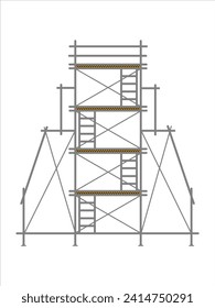 scaffold, isolated, background, construction, white