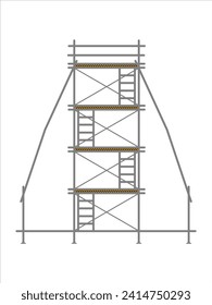 scaffold, isolated, background, construction, white