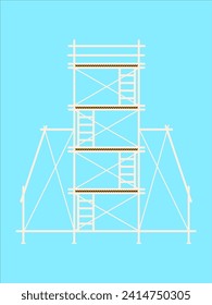 scaffold, isolated, background, construction, white
