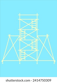 scaffold, isolated, background, construction, white