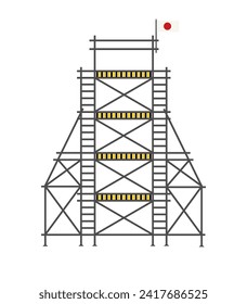 scaffold, isolated, background, construction, white