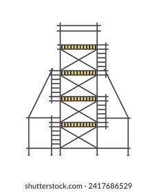 scaffold, isolated, background, construction, white