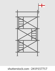 andamio, aislado, fondo, construcción, blanco