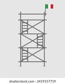 scaffold, isolated, background, construction, white