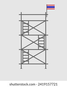 andamio, aislado, fondo, construcción, blanco