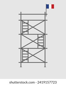 andamio, aislado, fondo, construcción, blanco