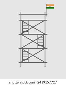 scaffold, isolated, background, construction, white