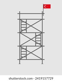 scaffold, isolated, background, construction, white