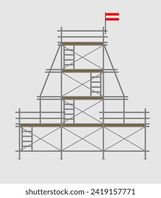 scaffold, isolated, background, construction, white
