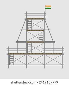 scaffold, isolated, background, construction, white