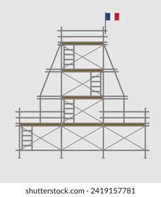scaffold, isolated, background, construction, white