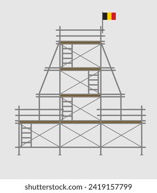 scaffold, isolated, background, construction, white