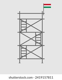 andamio, aislado, fondo, construcción, blanco