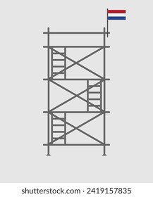 scaffold, isolated, background, construction, white