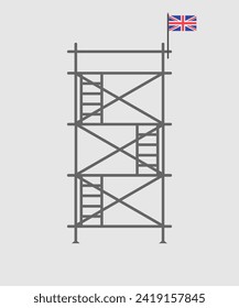 scaffold, isolated, background, construction, white