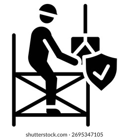 Icono del Web de seguridad del andamio en estilo audaz