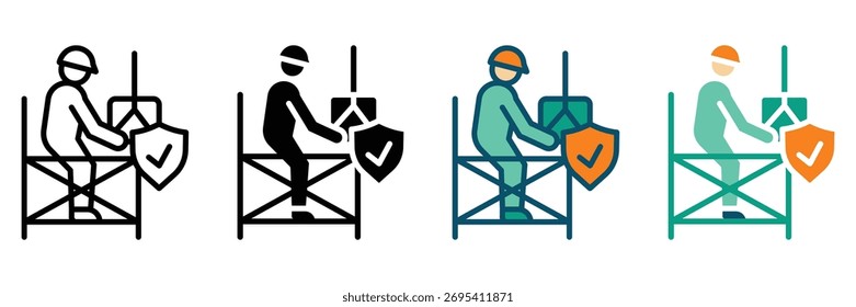scaffold safety web icon multiple style collection