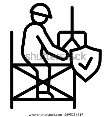 scaffold safety web icon in outline style