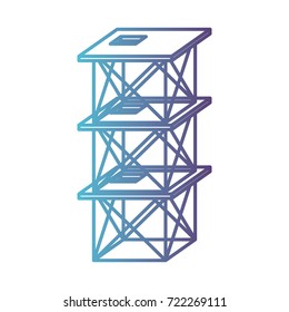 scaffold three floors gradient color silhouette from blue to purple vector illustration