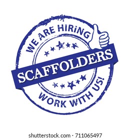 Scaffolders needed - printable sticker for recruitment agencies / human resources companies. Print colors used