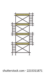 Scaffolding construction  flat line icon vector.