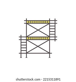 Scaffolding construction  flat line icon vector.