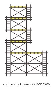 Scaffolding construction  flat line icon vector.