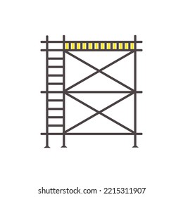 Scaffolding construction  flat line icon vector.