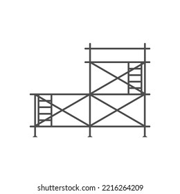 Scaffolding construction flat line icon vector.