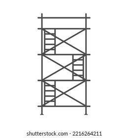 Scaffolding construction flat line icon vector.