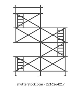 Scaffolding construction flat line icon vector.