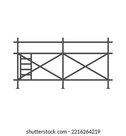 Vector de icono de línea plana de construcción de andamio.