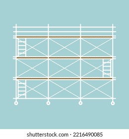 Scaffolding construction flat line icon vector.