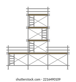 Scaffolding construction flat line icon vector.
