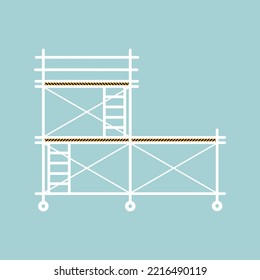 Scaffolding construction flat line icon vector.