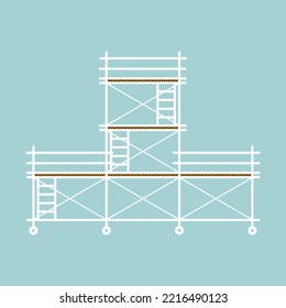 Vector de icono de línea plana de construcción de andamio.