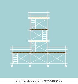 Scaffolding construction flat line icon vector.