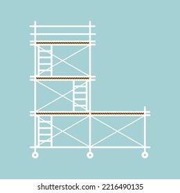 Scaffolding construction flat line icon vector.