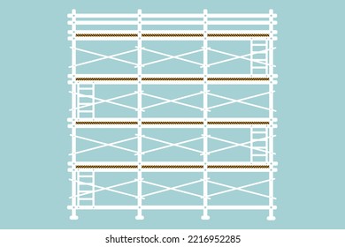 Scaffolding construction flat line icon vector.