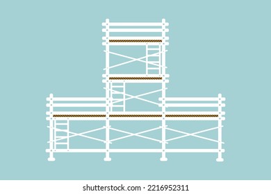 Vector de icono de línea plana de construcción de andamio.