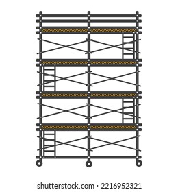 Vector de icono de línea plana de construcción de andamio.