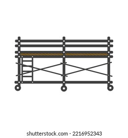 Vector de icono de línea plana de construcción de andamio.